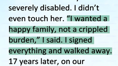 Photo of I left my disabled newborn the day she came into the world—seventeen years later, I stood at my wife’s grave and was left completely shaken.