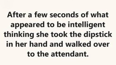 Photo of A blonde woman pulled over at a gas station