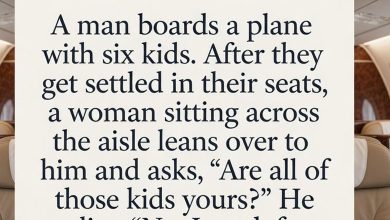 Photo of A man boards a plane with six children…….