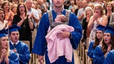 Photo of They Laughed When My Son Walked Across His Graduation Stage Holding A Newborn — One Woman Whispered “Just Like His Mother”… But What He Said Next Left The Entire Room Silent