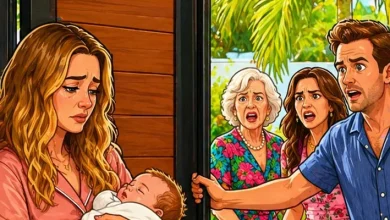 Photo of My mother-in-law looked at my 38-week pregnant belly, told my husband, “Put a lock on both doors and let her give birth alone,” and then went off on a luxury trip, paid for with my money. Seven days later, they returned tanned, smiling, and dragging suitcases full of shopping bags…