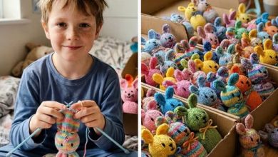 Photo of My 9-Year-Old Grandson Knitted 100 Easter Bunnies for Sick Kids from His Late Mom’s Sweaters – When My New DIL Threw Them Away Calling Them ‘Trash,’ My Son Taught Her a Lesson