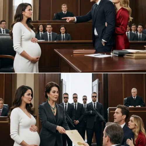 My husband pointed at my eight-month pregnant belly and told the judge, “She has no income and no family support. I demand full custody.” His mistress leaned on his shoulder, already playing the stepmother.