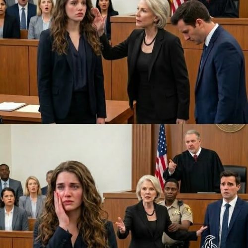 I stood in court with trembling hands, ready to tell the truth—until my mother-in-law stormed toward me. “You dared to fight me?!” she hissed, then slapped me