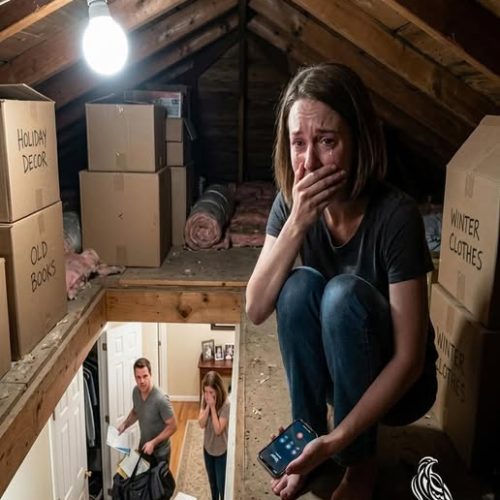 My sister called me at midnight and whispered, “Turn off every light. Go to the attic. Don’t tell your husband.” I thought she was losing her mind — until I looked through the floorboards….