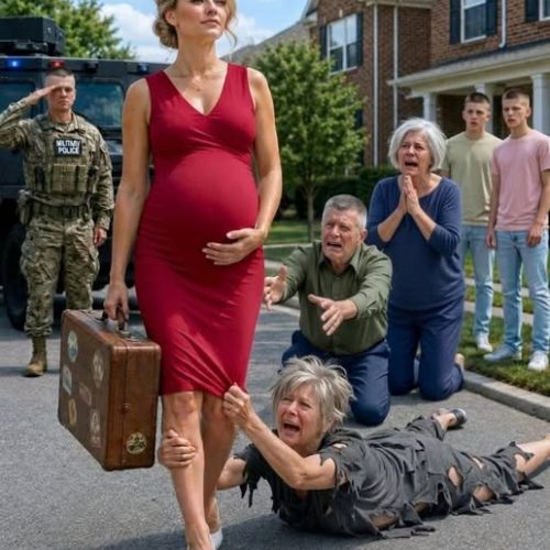My family forced me to sleep in a freezing garage while I was pregnant, just months after my husband Marine’s funeral — but less than 12 hours later, black military SUVs pulled into the driveway, armed soldiers saluted me by name, and the same people who had humili:ated me realized they had just destr0yed their own lives.