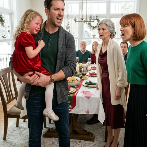 At Christmas dinner, my daughter accidentally spilled juice on the table. My mother-in-law sla:pped her in front of everyone. I stood up, shaking with anger, but my wife screamed, “She deserved it!”