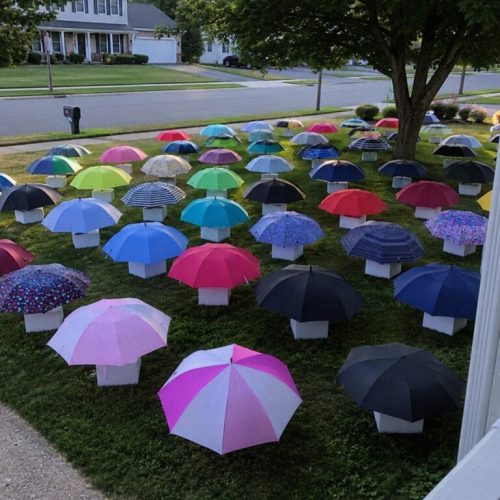 My Son Gave His Umbrella to a Pregnant Stranger in the Rain – The Next Morning, 47 Umbrellas Appeared on Our Lawn, Each With a Numbered Box That Made My Heart Stop