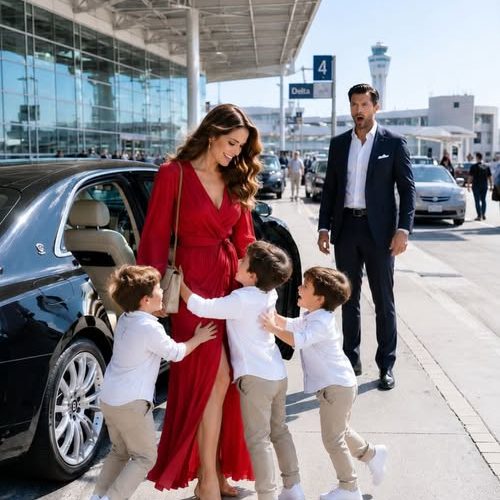 My billionaire ex-husband thought I was still regretting losing him… until three kids jumped out of a Bentley yelling, “Mommy!”