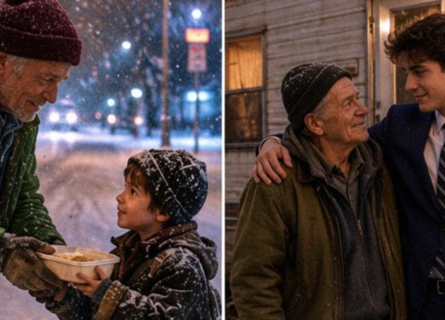 An Elderly Teacher Paid for a Freezing Boy’s Meal — The Boy Repaid Him Seven Years Later