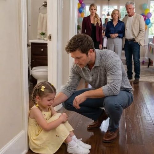 My five-year-old daughter hid from her aunt at a family gathering and quietly asked, “Daddy… am I supposed to say sorry?” Moments later, one small test exposed the truth my parents were desperate to cover up.