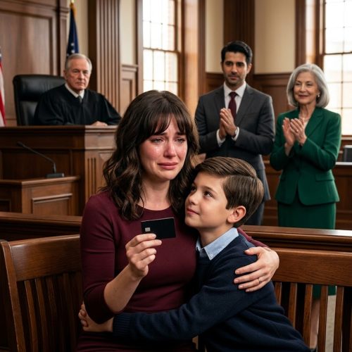 After Our Divorce Hearing, My 12-Year-Old Son Chose His Father and Told the Judge, “Mom Can’t Give Me a Future.” I Walked Away Heartbroken. A Week Later, at the Airport, He Hugged Me and Slipped a Black Card Into My Pocket.