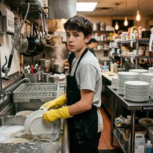 My 13-Year-Old Son Secretly Took a Dishwashing Job — Then His Boss Called Me and Asked, “Do You Know What He Does with Every Paycheck?”