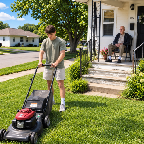 My Son Mowed Our Elderly Neighbor’s Yard for Four Years and Received a Sealed Envelope at His Funeral