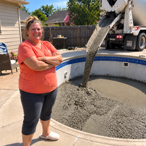 My Neighbor Filled My Pool With Concrete Because My Kids Were Too Noisy—She Never Expected What Happened Next