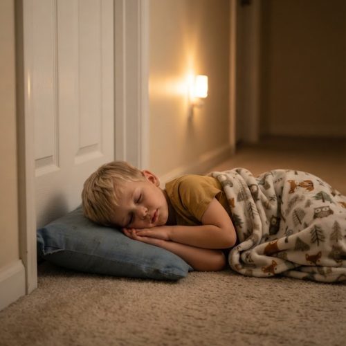 My 8-Year-Old Son Began Sleeping on the Floor Outside Grandma’s Room — Then, at 4 AM, I Heard Him Whisper, “I Won’t Let Uncle Do It to Grandma Again”