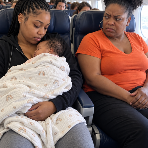 I Was Feeding My Baby on a Flight When Another Passenger Objected. Then My Eight-Year-Old Daughter Stepped In